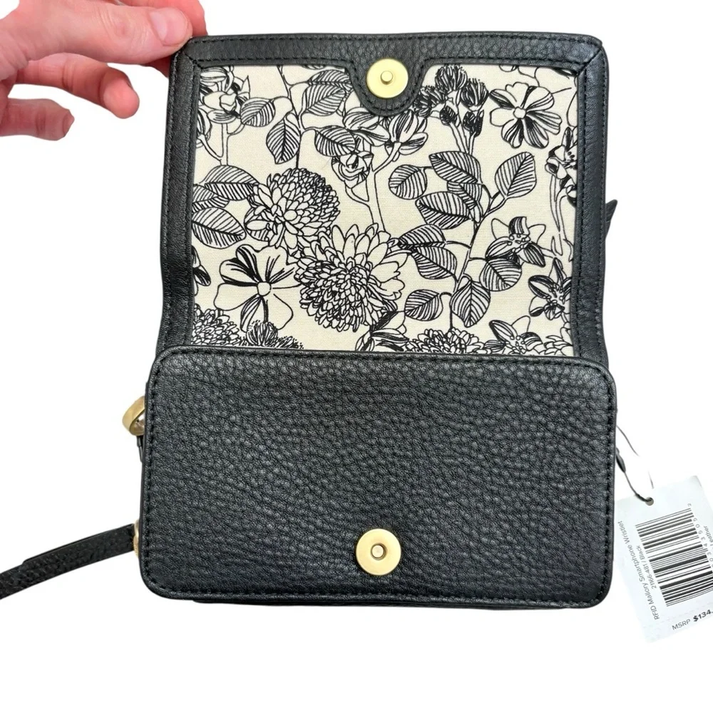 Vera Bradley black leather wristlet clutch bag nwt new